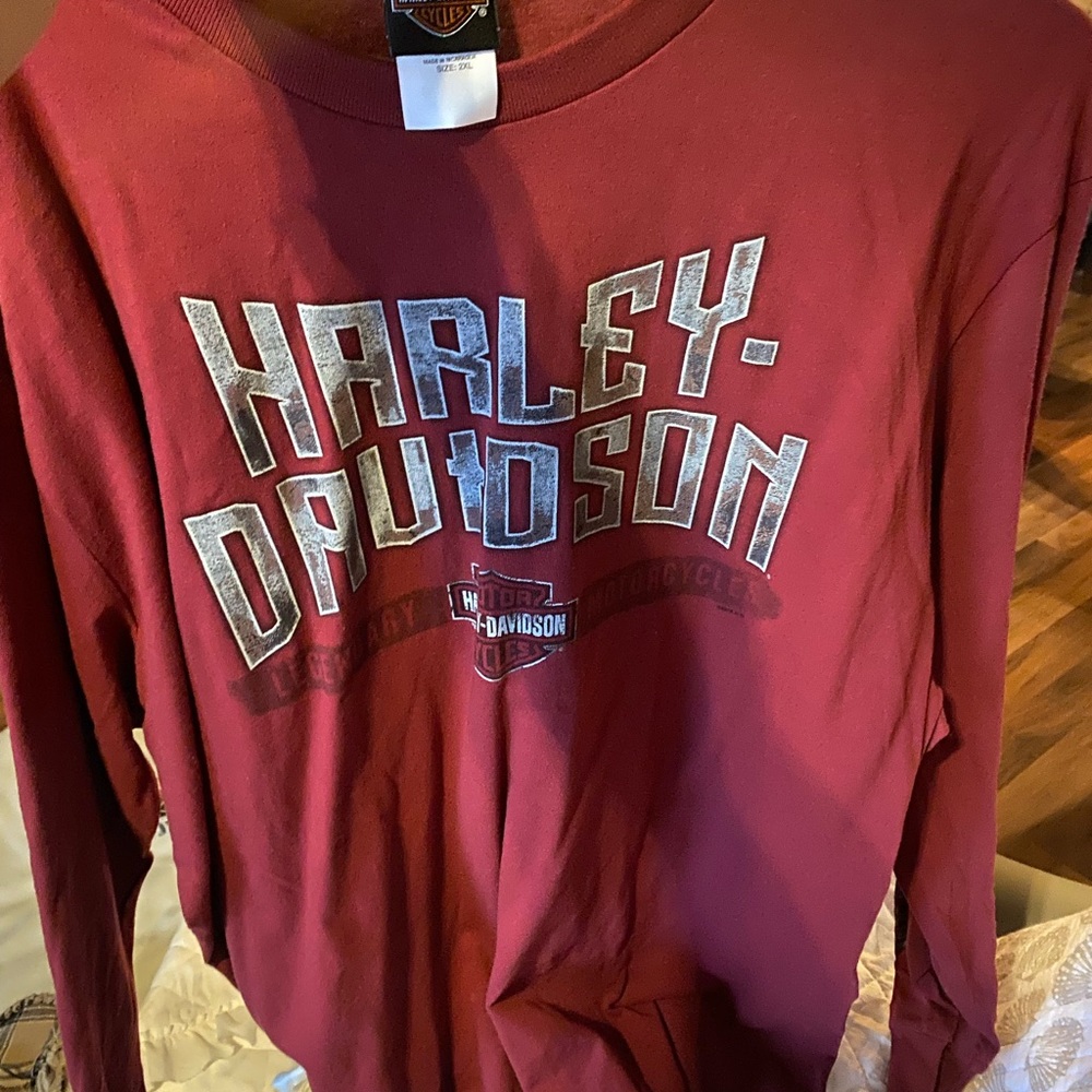 Harley Davidson Maroon long sleeved t-shirt